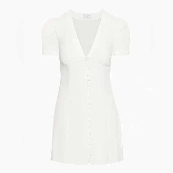 SUNDAY BEST ARITZIA Sandrine Mini Dress Light Birch White Size 12 - Picture 2 of 7